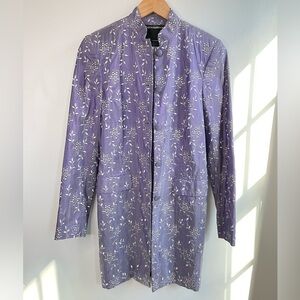 Favourbrook Silk Embroidered Evening Jacket / Coat in Lilac Purple & White, 6